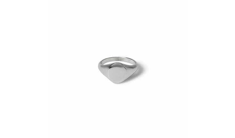 Uncommon Souls Silver Tone Signet Ring - M/L