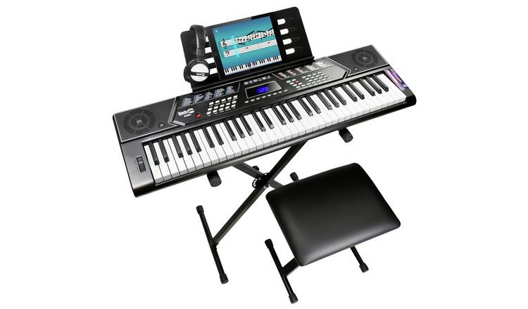 Buy RockJam 61 Key Keyboard Piano with Stand, Stool & Headphones, Keyboards