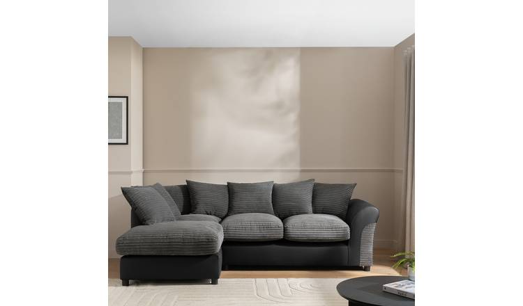 Argos Home Harry Large Left Hand Corner Chaise Sofa-Charcoal