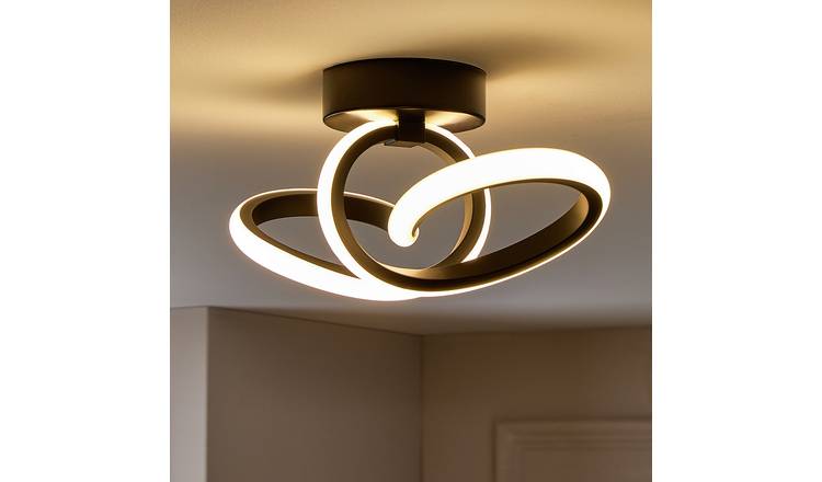 Argos Home Swirled LED Flush Ceiling Light - Black