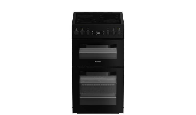Hotpoint HDE5VDCB 50cm Double Oven Electric Cooker - Black