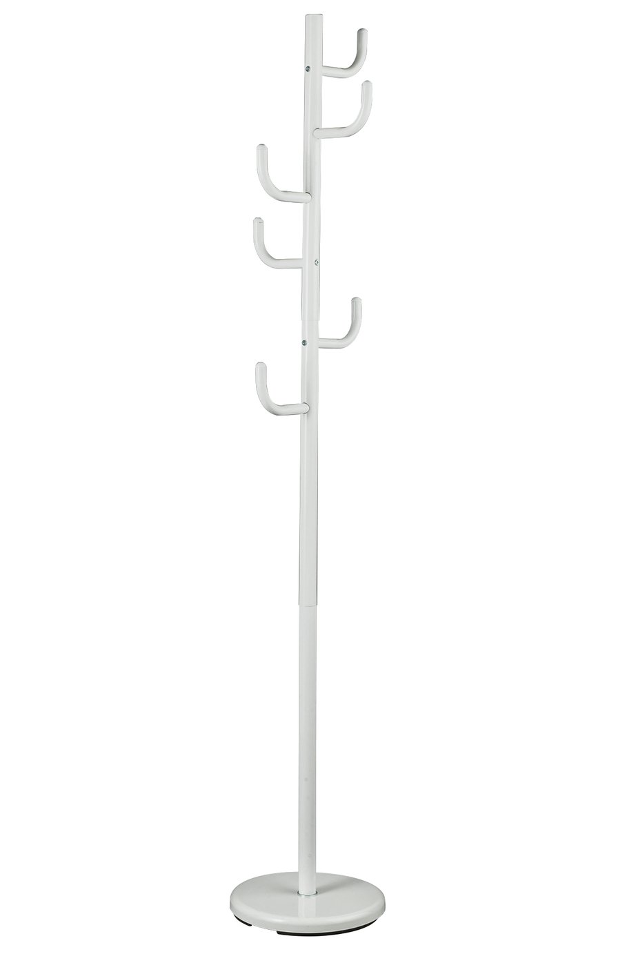 white metal coat stand