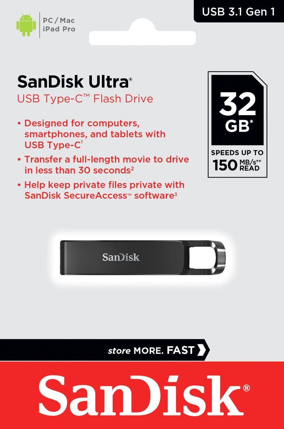 SanDisk Ultra USB 3.1 Type-C Flash Drive Review