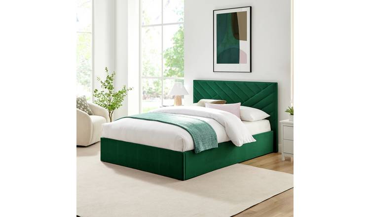 Argos Home Luca Small Double End Lift Ottoman Bed - Green