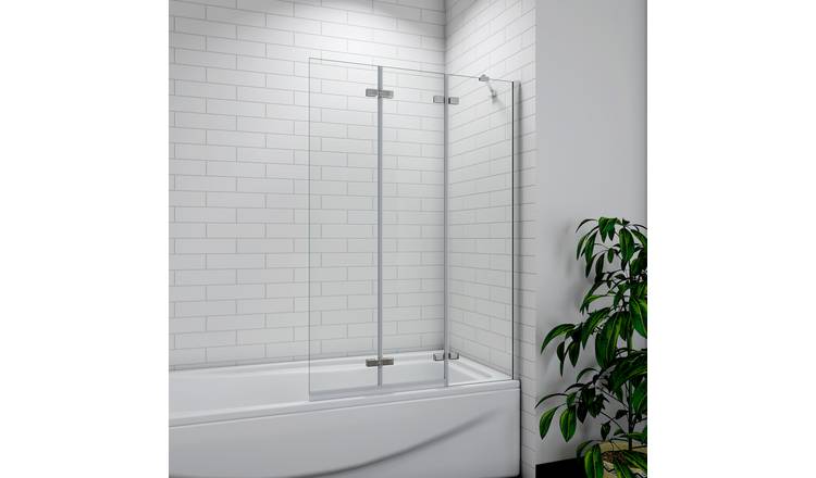 MLH 1400X1000mm Three Panel Folding Bathscreen - Silver