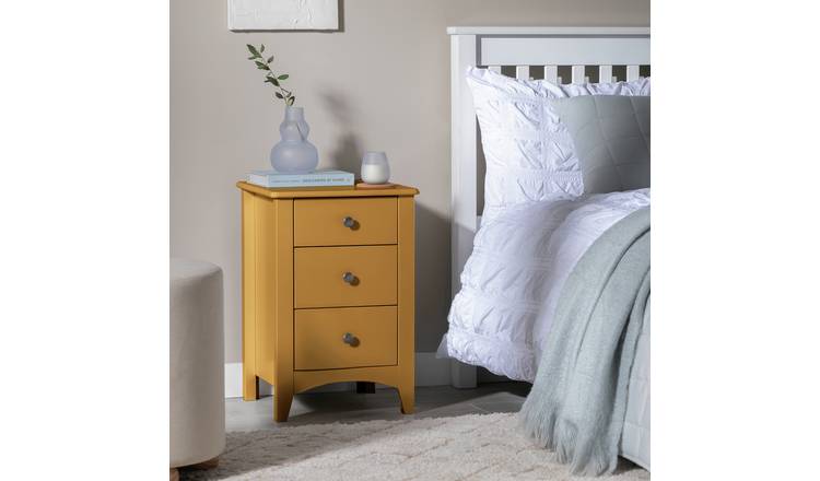 Habitat Minato 3 Drawer Bedside Table - Yellow