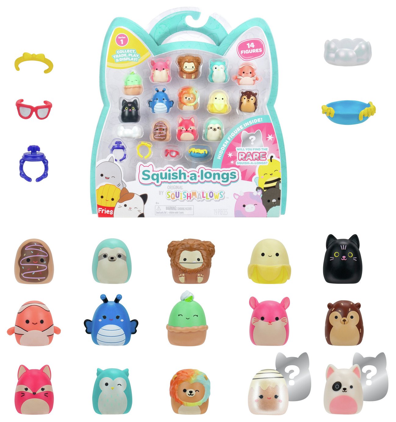 Squish-a-longs 14 Pack, Series 1 Wave 4 - 1 Inch Mini Squish