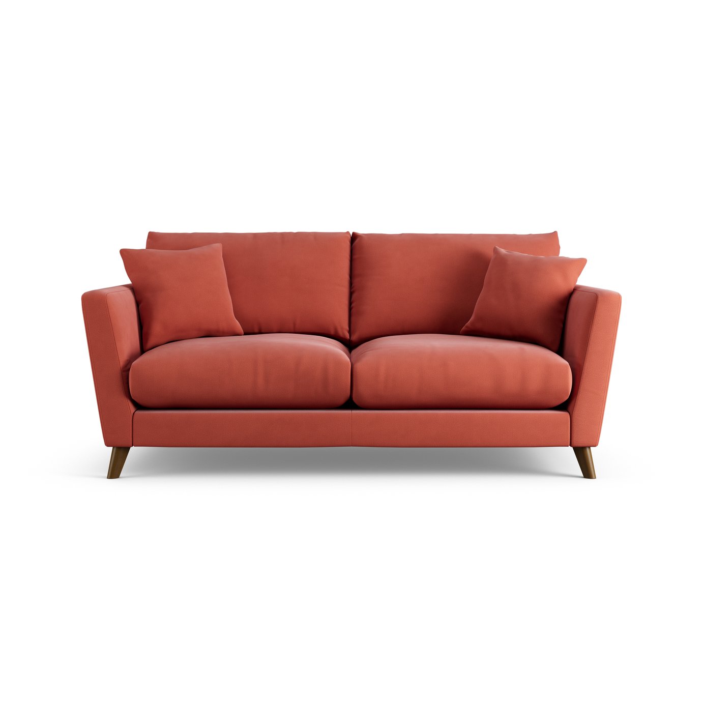 Habitat Lomond Fabric 3 Seater Sofa - Papaya - Dark Leg