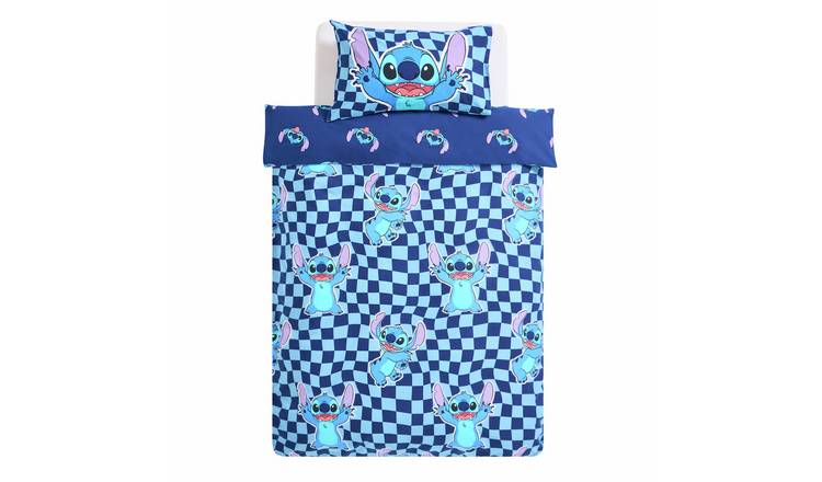 Disney Stitch Checkerboard Blue Kids Bedding Set - Toddler