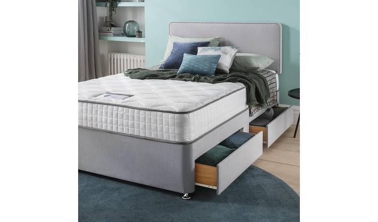 Silentnight Pavia Double Memory 4 Drawer Divan Bed - Grey