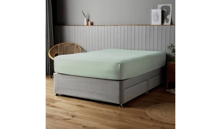 Silentnight Supersoft Plain Light Blue Fitted Sheet - King