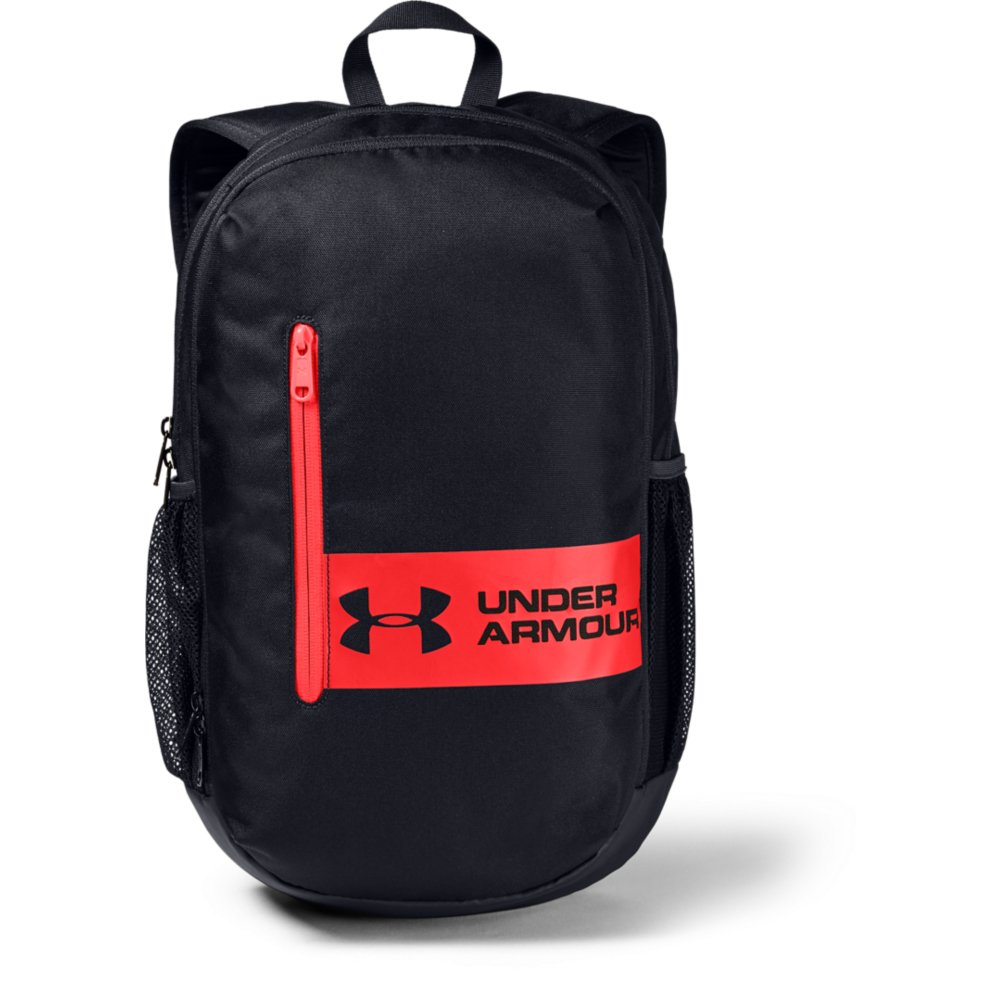 red and black under armour backpack