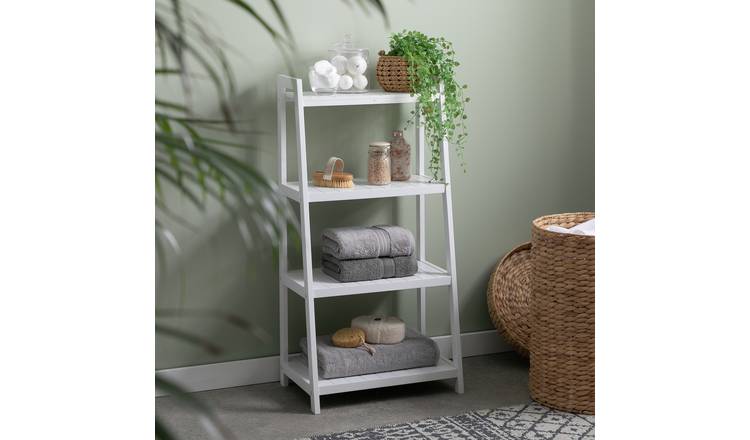 Argos Home 4 Tier Tongue And Groove Shelving Unit - White