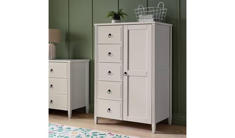 Argos Home Lucie 1 Door 5 Drawer Short Wardrobe - Off White