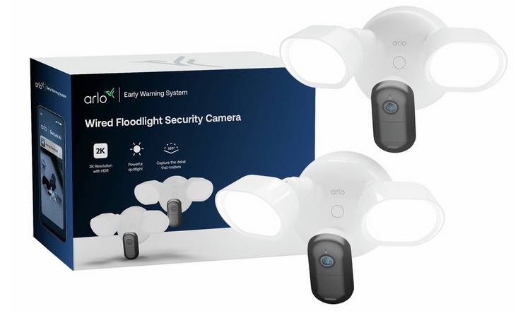 Arlo 2K Wired Floodlight Security Camera - Pack of 2