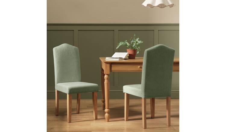 Argos Home Midback Pair of Fabric Dining Chair - Green
