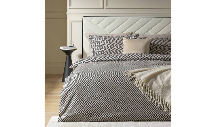 Argos Home Greek Geo Black & White Bedding Set - Superking