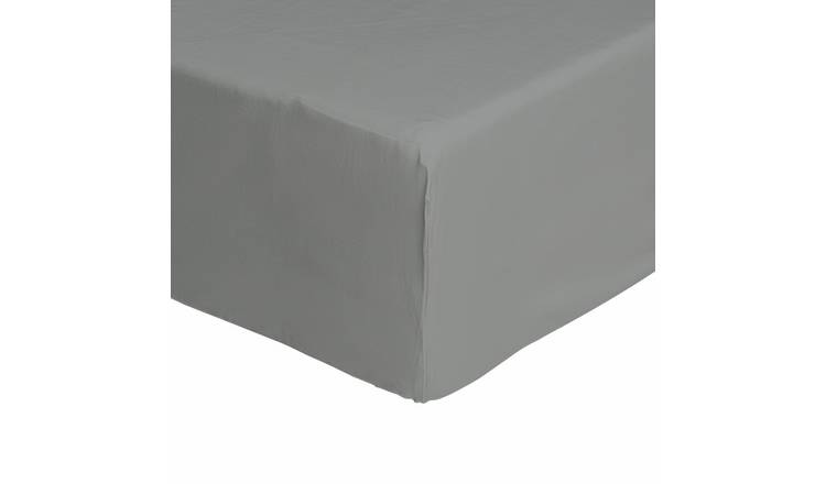 Habitat Cool Cotton Lyocell Dove Grey Fitted Sheet-Superking