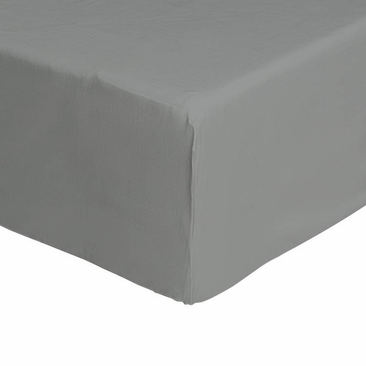 Habitat Cool Cotton Lyocell Dove Grey Fitted Sheet-Superking 0