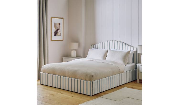 Argos Home Windsor Double End Lift Ottoman Bed - Blue Stripe