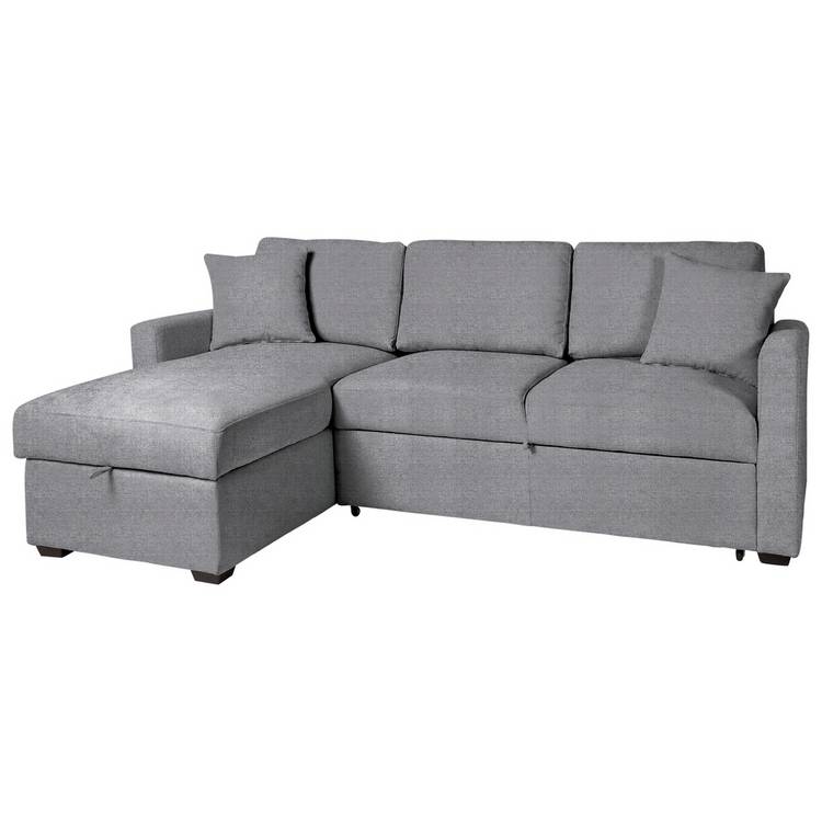 Buy Habitat Reagan Left Hand Storage Chaise Sofa Bed Grey