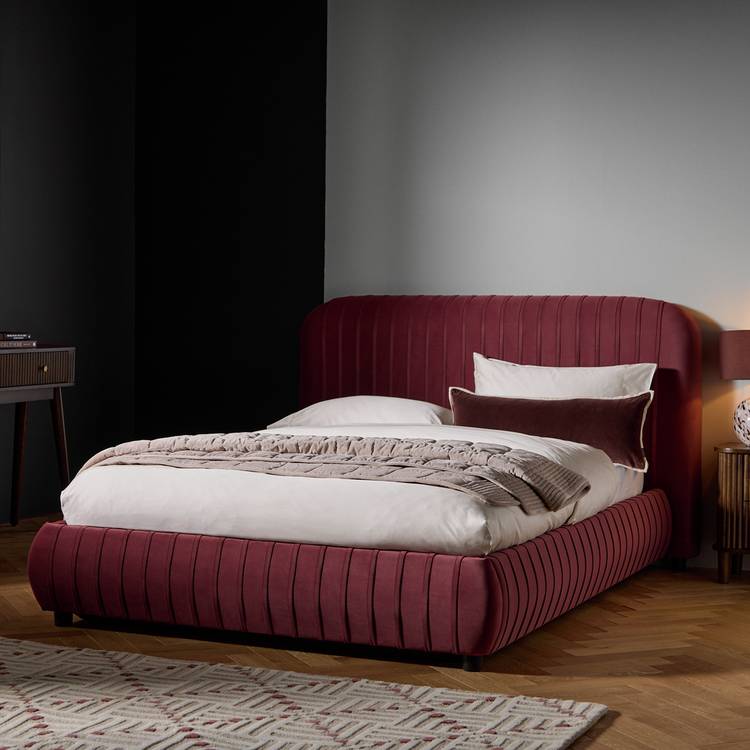 Habitat Beatrix Double End Lift Ottoman Bed - Dark Red 0