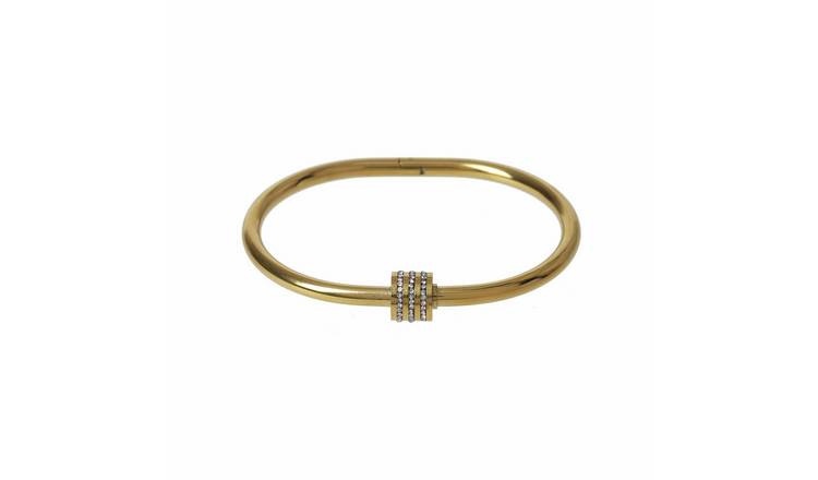 Liars & Lovers Gold Tone Stainless Steel Hinged Bangle