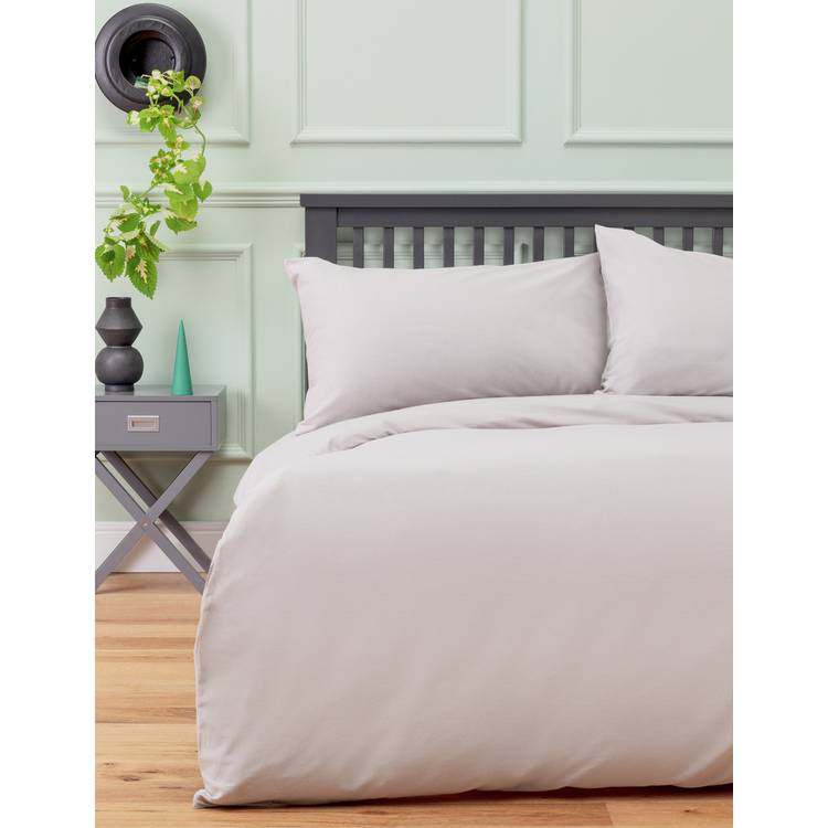 Habitat Soft and Cosy Brushed Cotton Grey Bedding Set - KS 0