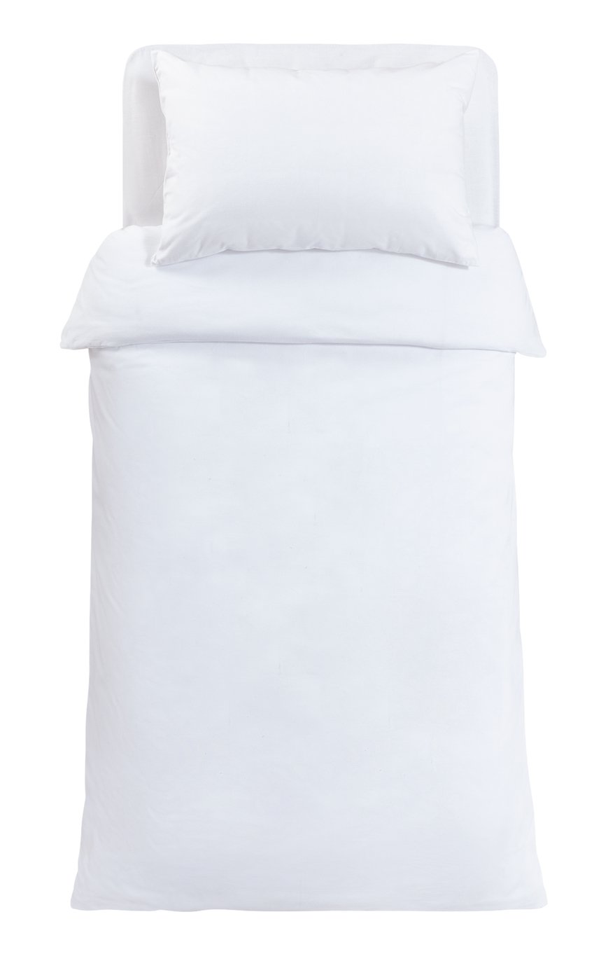 Argos Home Brushed Cotton Plain White Bedding Set - Toddler