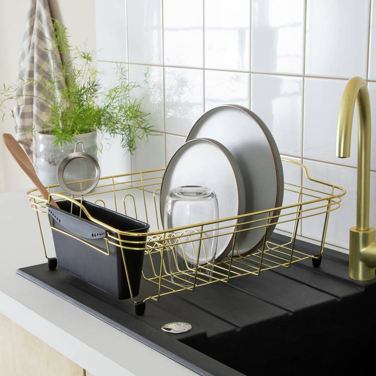 Habitat Large Wire Dish Drainer - Brass 0