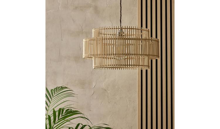 Argos Home Natural Bamboo 2 Tier Easy Fit Lampshade - 40cm