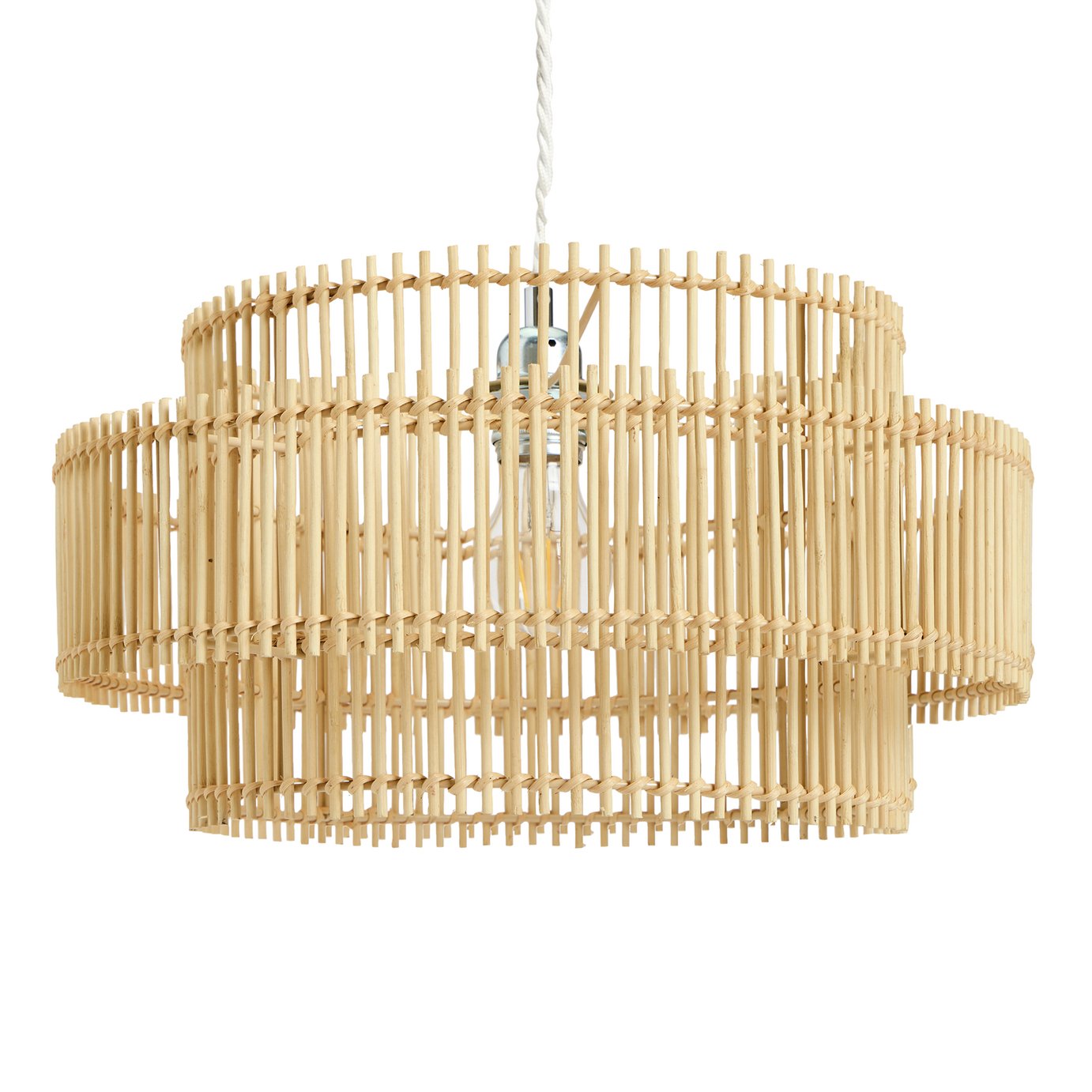Buy Argos Home Natural Bamboo 2 Tier Easy Fit Lampshade - 40cm