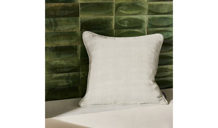 Habitat Pack of 2 Herringbone Cushion Cover Moss Green 