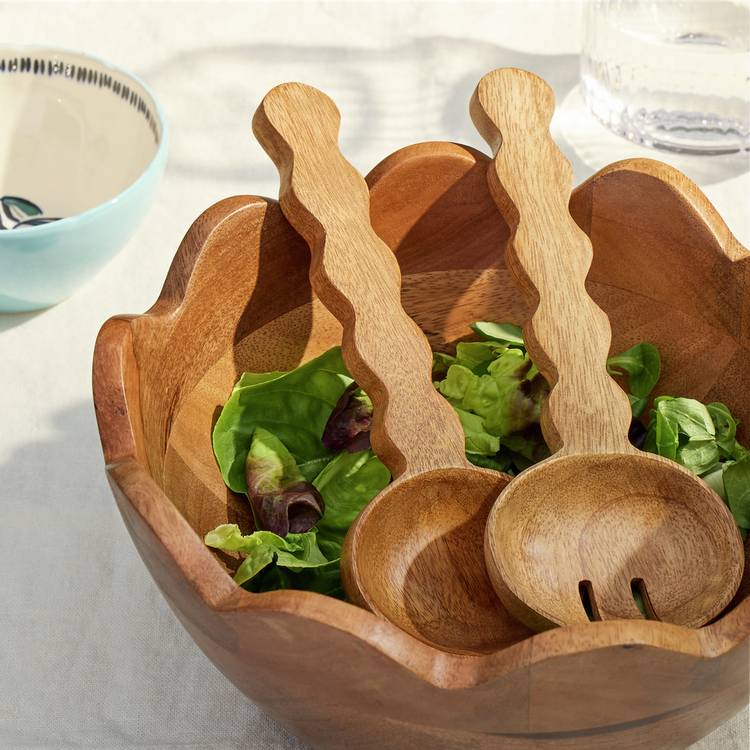 Habitat Wooden Salad Servers 0