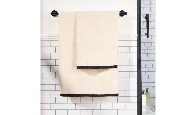 OHS Border Trim 100% Cotton Hand Towel - 50 x 80cm - Cream