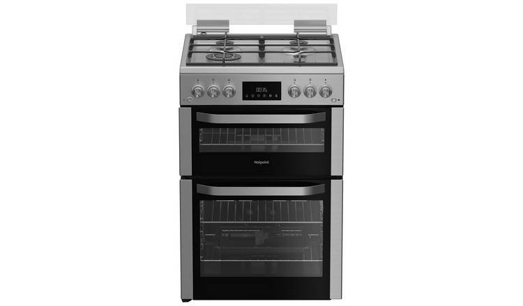 Hotpoint HDG6GDCWX 60cm Double Oven Gas Cooker - S/Steel