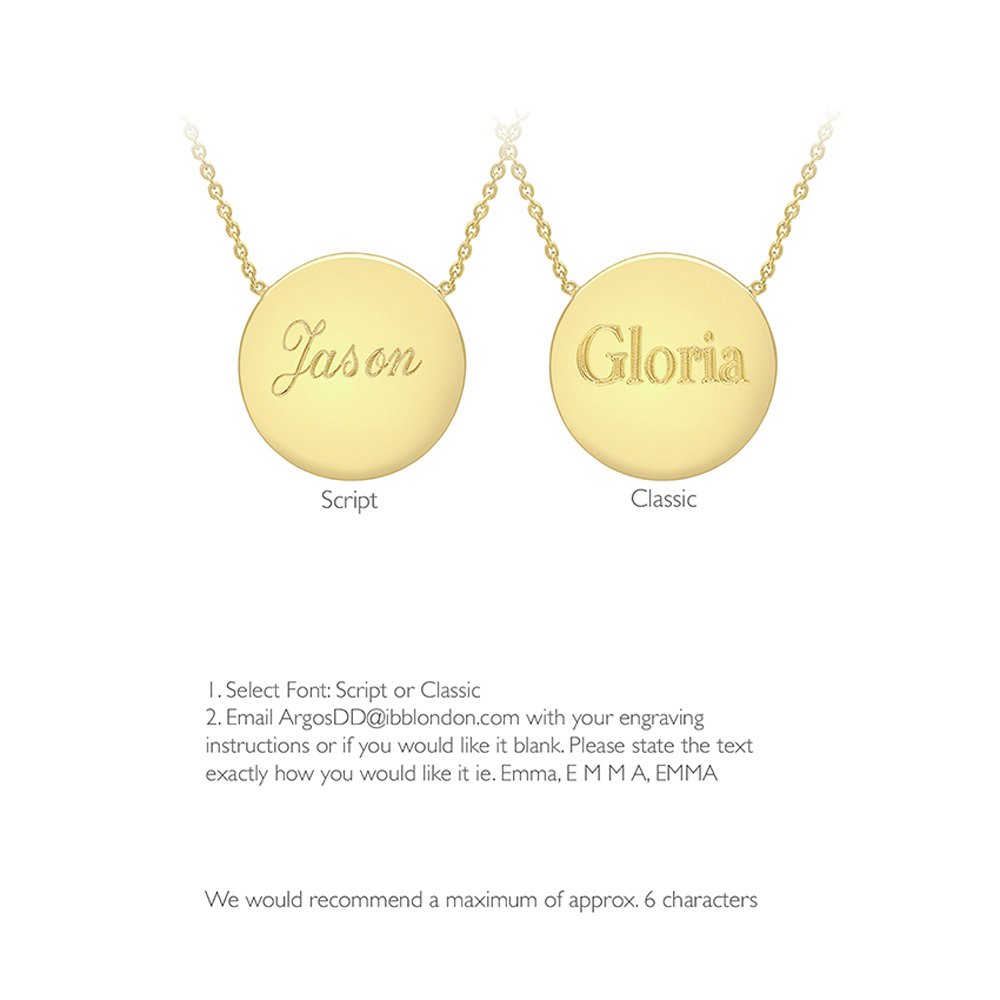 18ct Gold Plated Personalised Disc Pendant 17 Inch Necklace Review