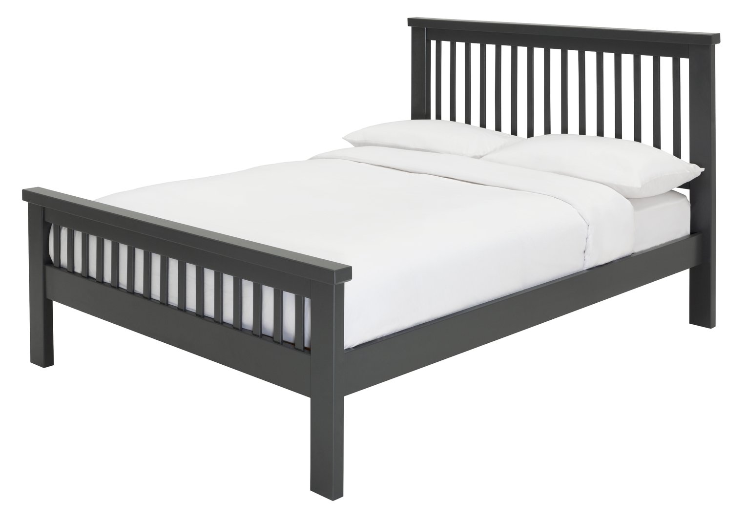 Argos Home Aubrey Kingsize Wooden Bed Frame - Charcoal