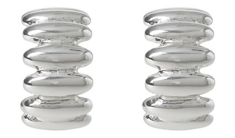 Liars & Lovers Silver Ridged Huggie Hoop Earrings