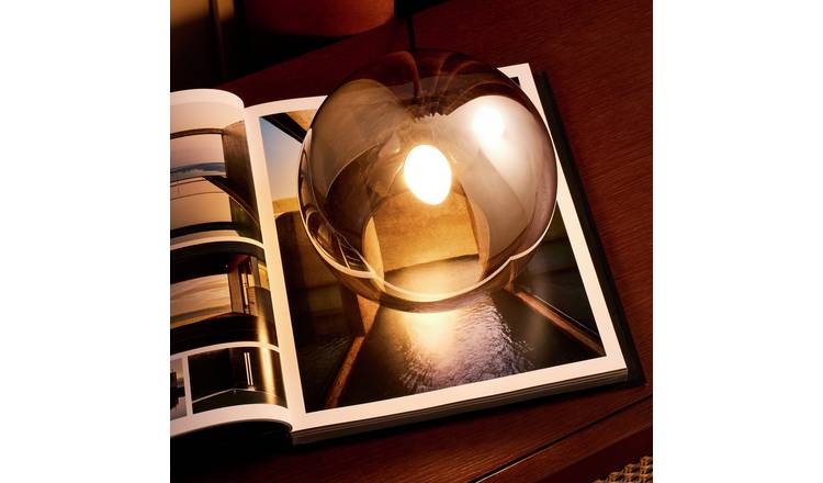 Habitat Caliban Globe Glass Table Lamp - Chrome