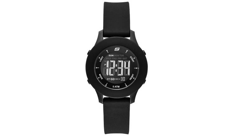 Skechers Rosencrans Black Silicone Strap Digital Watch