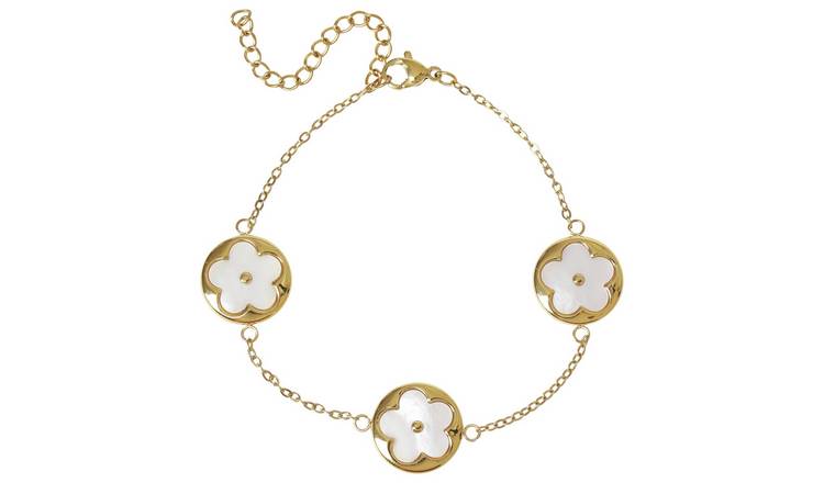Liars & Lovers Stainless Steel Gold Circle Flower Bracelet