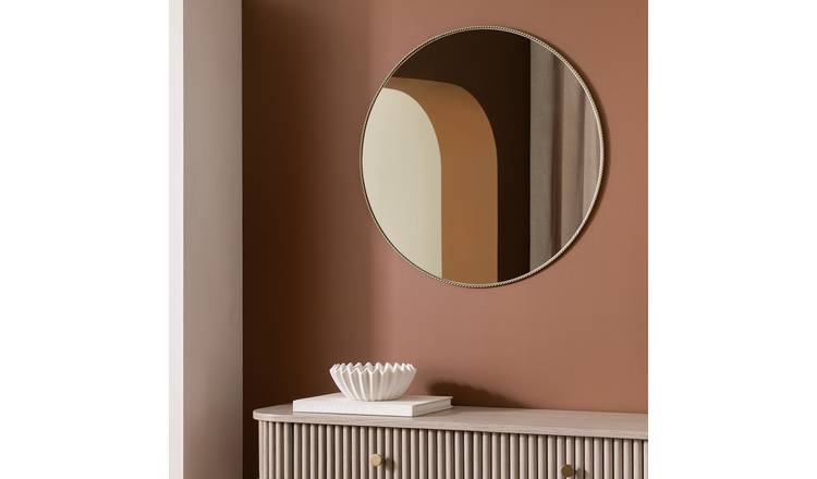 Habitat Gold Rope Twist Round Wall Mirror - 60x60cm