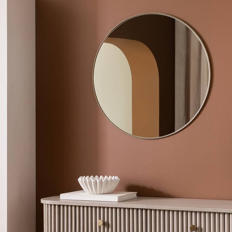 Habitat Gold Rope Twist Round Wall Mirror - 60x60cm 0