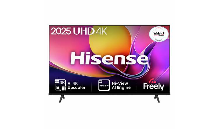 Hisense 75Inch 75A6QTUK Smart AI UHD HDR LED Freely TV