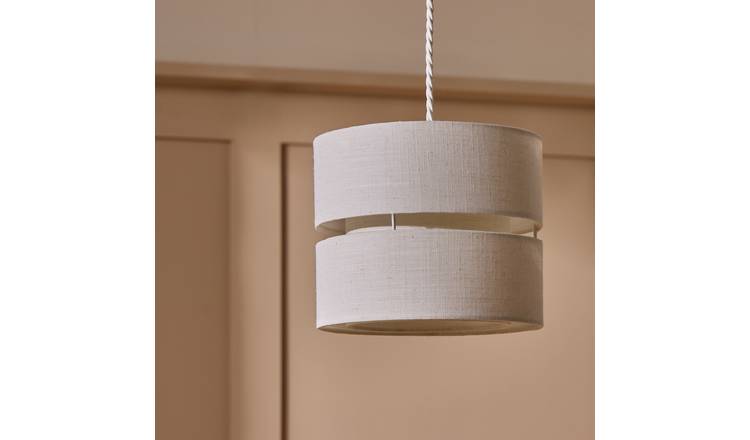 Argos Home Natural Fabric 2 Tier Easy Fit Lampshade - 22cm