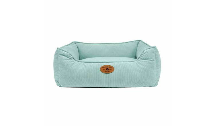 Banbury & Co Seafoam Corduroy Box Dog Bed - Large