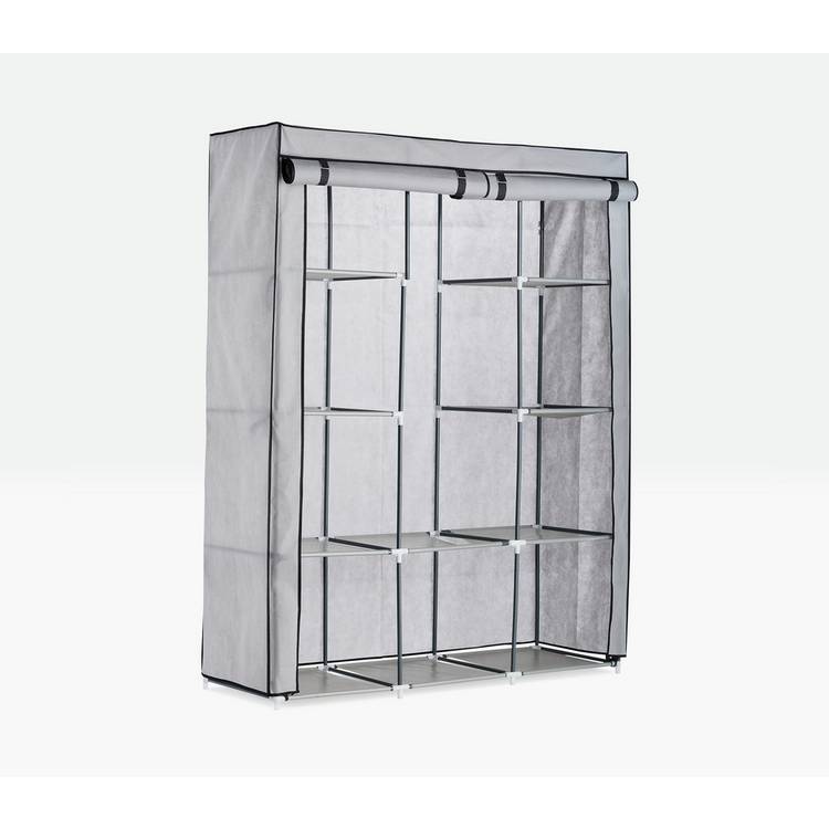 Argos Home Double Modular Fabrics Wardrobe - Grey and Black 0