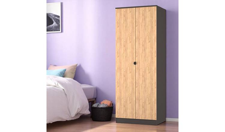 Welcome Canmore 2 Door Wardrobe - Graphite & Oak