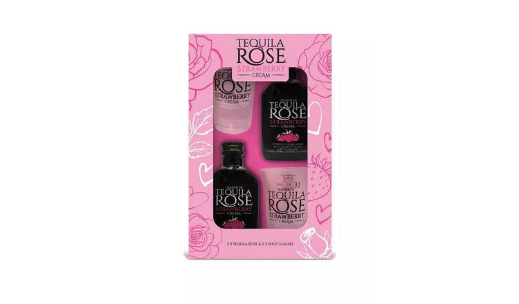 Tequila Rose Strawberry Cream And Shot Glasses Gift Set